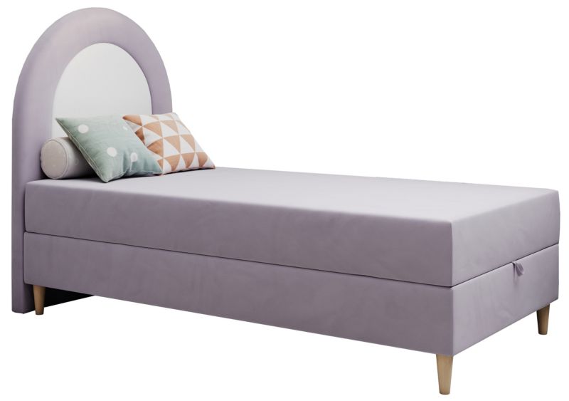 Łóżko młodzieżowe MKS Meble NEST 90x180 H3 fioletowy welwet topper Visco 1szt.