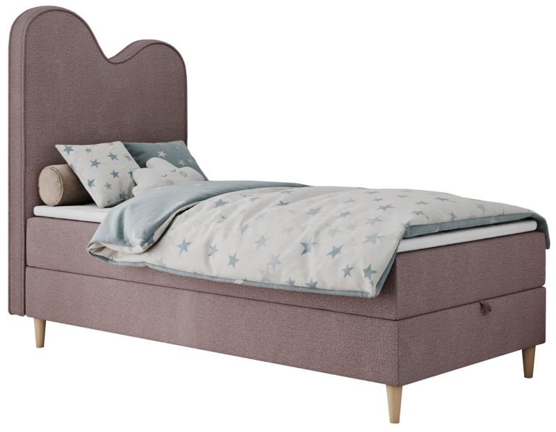 Łóżko młodzieżowe MKS Meble FLOW 90x180 H3 różowy struktura topper Visco 1szt.