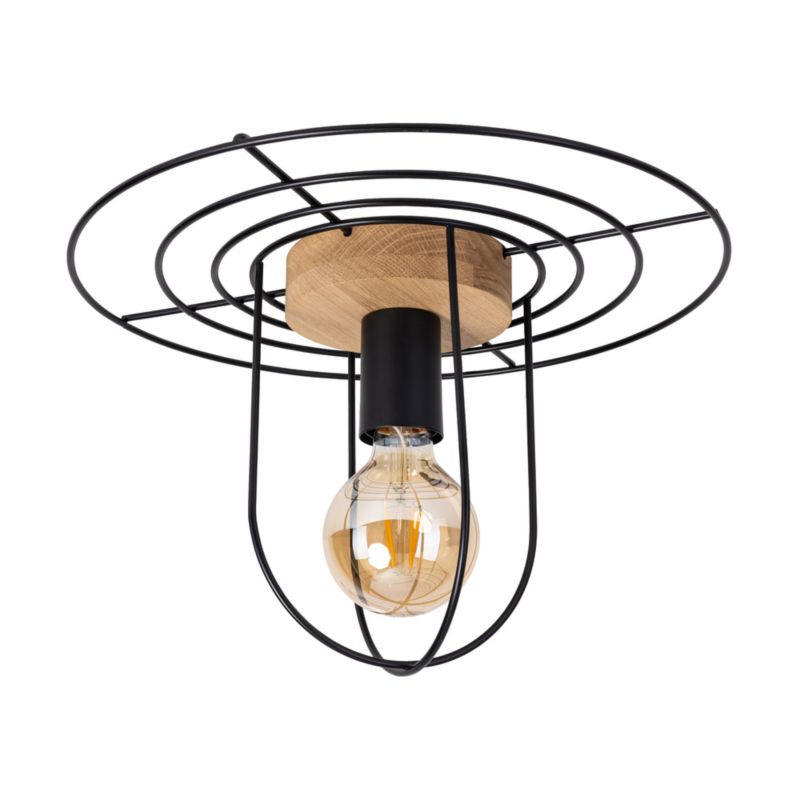 Drewniana Lampa Sufitowa SPOT Light 1xE27 Max.60W Dąb Olejowany FSC z Dodatkiem Czerni, Polski Producent, 1szt.