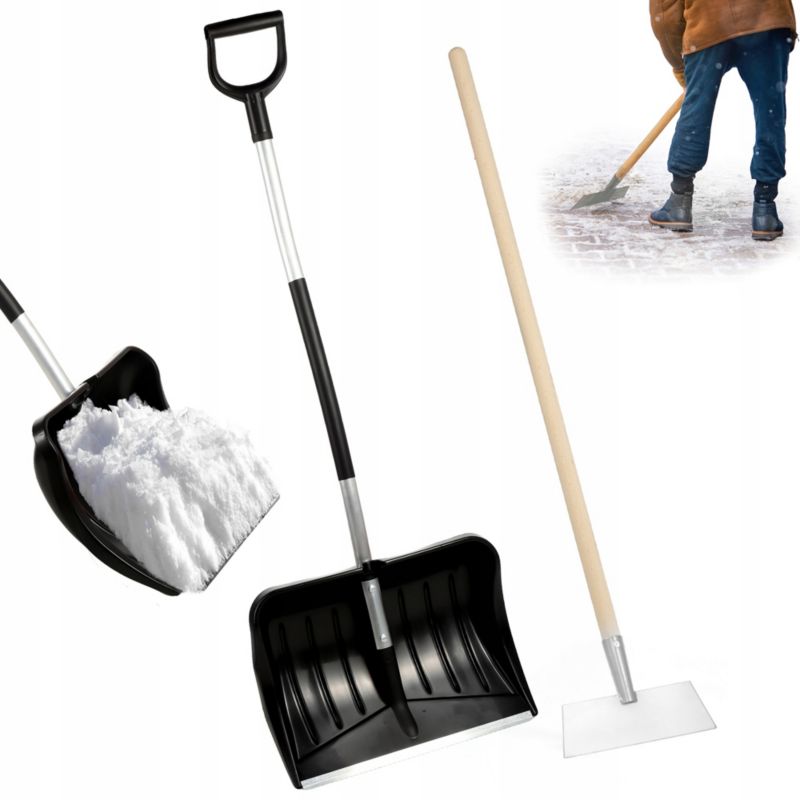 Łopata Do Śniegu KADAX Do Odśnieżania szufla Solidna + Skuwacz Do Lodu 25cm 1szt.
