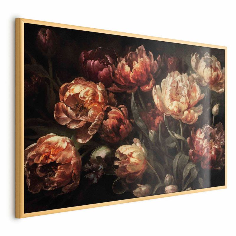 Plakat Artgeist Kwitnące tulipany 42x29,7 cm z ramą złotą 1 szt