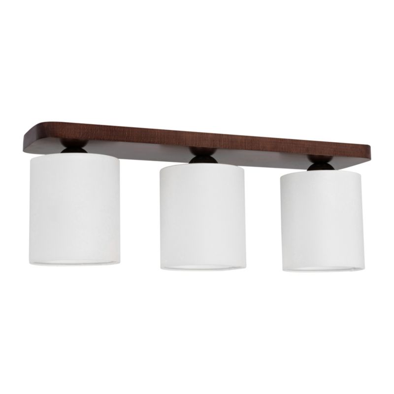 Drewniana Lampa Sufitowa SPOT Light 3xE27 25W Drewno Bukowe Orzechowe FSC z Białą Tkaniną, Polski Producent 1 szt.