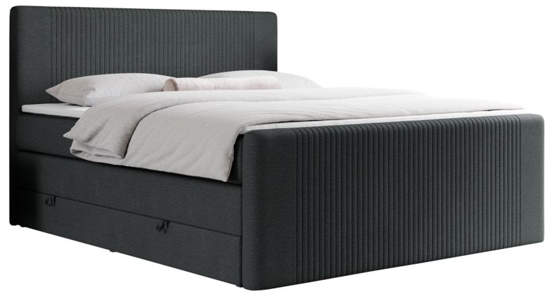 Łóżko kontynentalne MKS Meble KING DOREN 120x200 H3 ciemnoszary struktura 1szt.