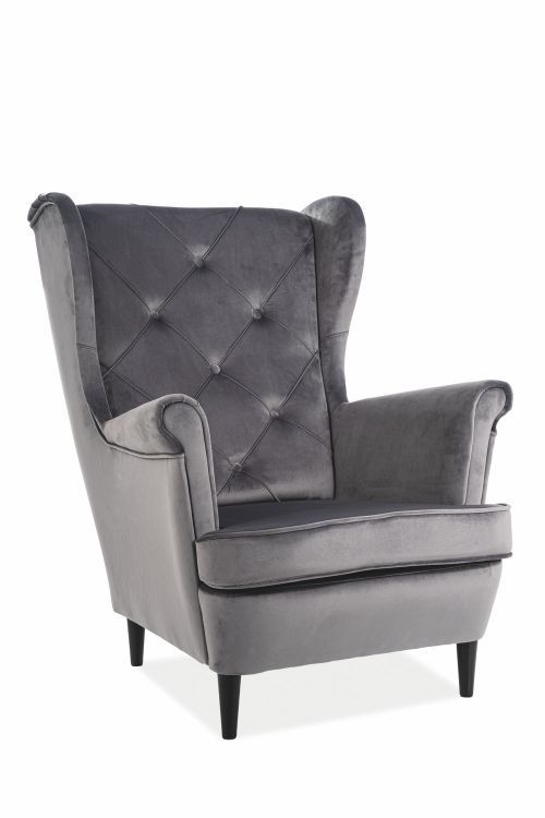Fotel Signal LADY VELVET szary 1 szt