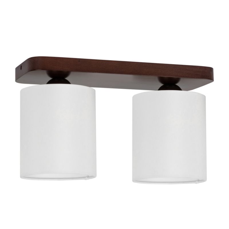 Drewniana Lampa Sufitowa SPOT Light 2xE27 25W Drewno Bukowe Orzechowe FSC z Białą Tkaniną, Polski Producent 1 szt.