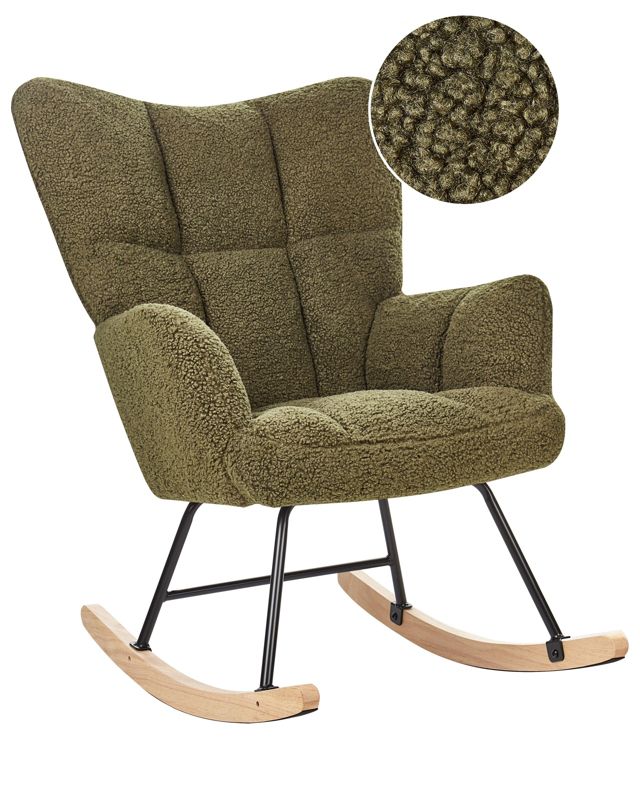 Fotel bujany Oulu Boucle Ciemnozielony 1 szt.