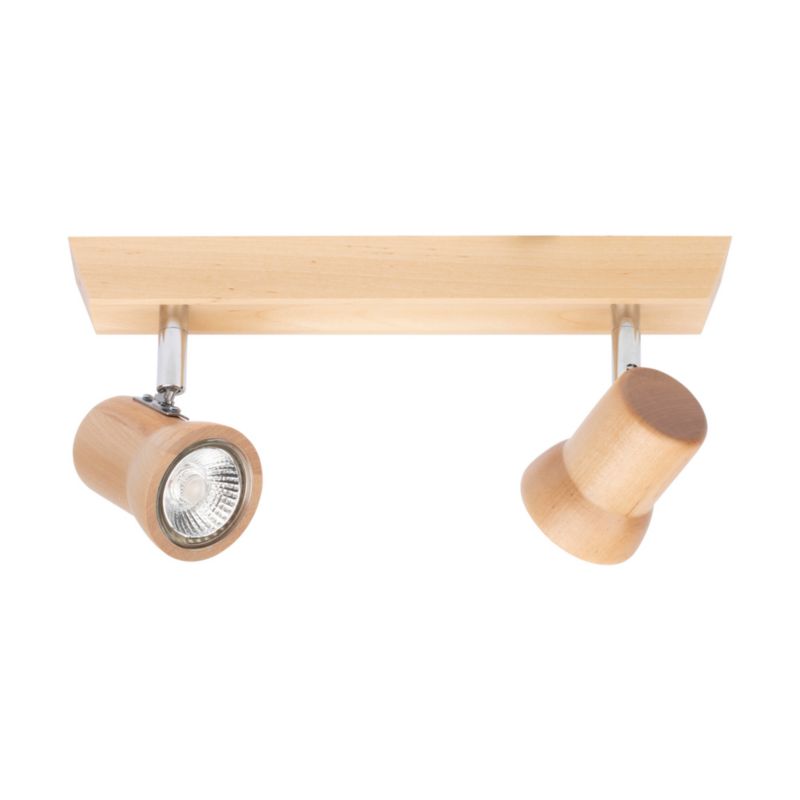 Drewniana Lampa Sufitowa SPOT Light 2xGU10 LED 5W Naturalna Brzoza FSC, Polski Producent 1 szt.