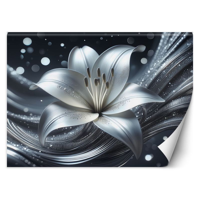 Fototapeta Feeby Srebrny kwiat abstrakcji 200x140 1 szt