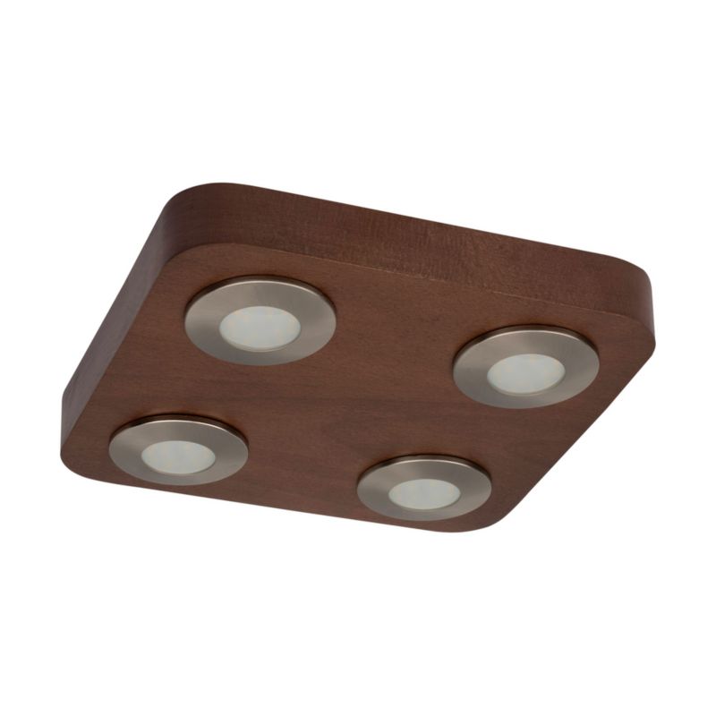 Drewniana Lampa Sufitowa SPOT Light 4xLED 5W Drewno Bukowe Orzechowe FSC, Polski Producent, 1 szt.