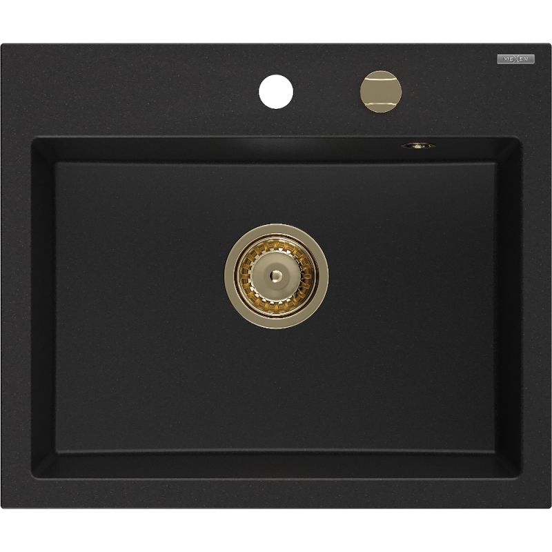 Zlewozmywak wpuszczany Mexen Oscar 1-komorowy czarny nakrapiany 580x490 mm - 6519581000-76-G 1 szt.