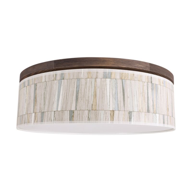 Drewniana Lampa Sufitowa SPOT Light 1xLED 18W Drewno Sosnowe Orzechowe z Wielokolorową Tkaniną, 1 szt.