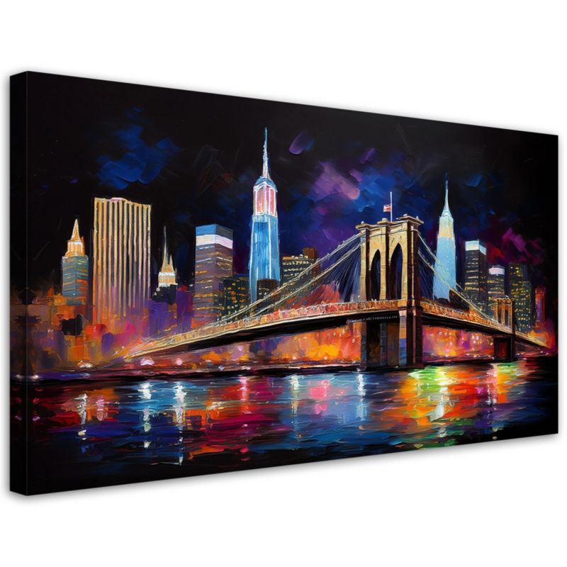 Obraz na płótnie Feeby 80x40cm Miasto Abstrakcja Most Nowy Jork 1 szt.
