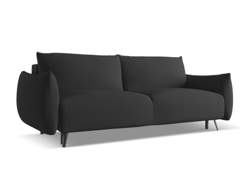 Kanapa 3-osobowa z funkcją spania Makamii Malie z tkaniny szenilowej 230x105 cm antracyt 1 szt.