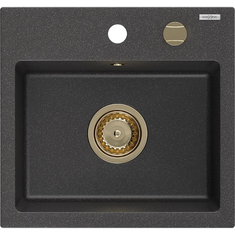 Zlewozmywak wpuszczany Mexen Milo 1-komorowy czarny nakrapiany 435x410 mm - 6505441000-76-B 1 szt.