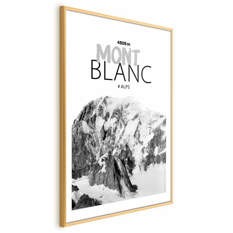 Plakat Artgeist Mont Blanc 21x30 cm z ramą złotą 1 szt