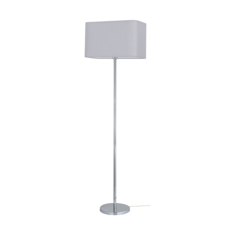 Lampa Podłogowa SPOT Light 1xE27 Max.40W Połączenie Chromu z Eleganckim Szarym Abażurem, Polski Producent, 1 szt.