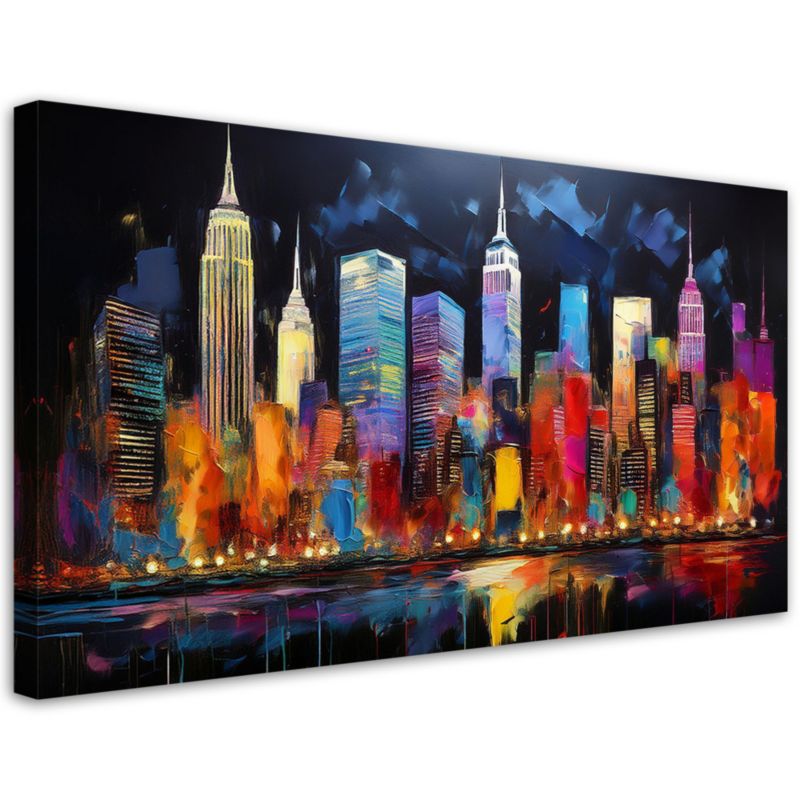 Obraz na płótnie Feeby 80x40cm Nowy Jork Miasto Architektura Kolorowe 1 szt.