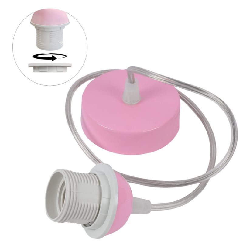 Linka zawiesie do lampy Light Home LH 1x E27 krążek króżowy/biały 1szt.