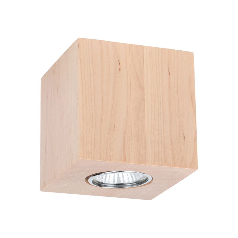 Drewniana Lampa Sufitowa SPOT Light Square 1xGU10 Max.6W Naturalna Brzoza FSC, Polski Producent, 1 szt.