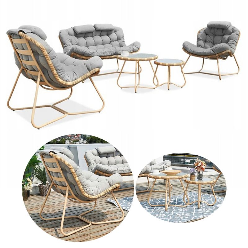 Zestaw Mebli Ogrodowych Focus Garden Wypoczynkowych Rodos Stolik Sofa Fotel Szary 1 szt