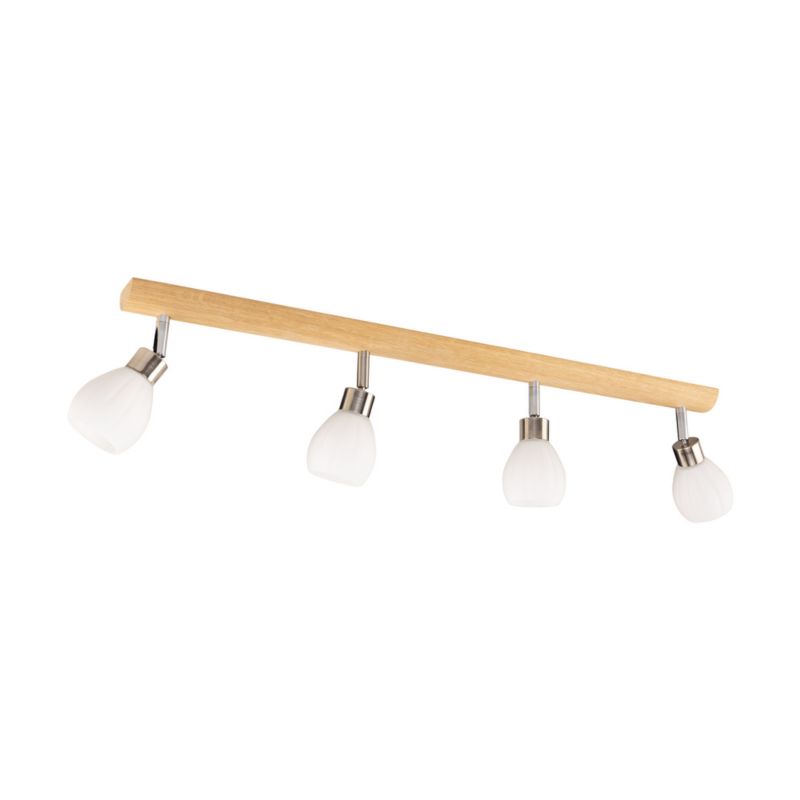 Drewniana Lampa Sufitowa SPOT Light 4xG9 LED 3W Dąb Olejowany FSC z Akcentem Satyny i Bieli Polski Producent 1 szt.