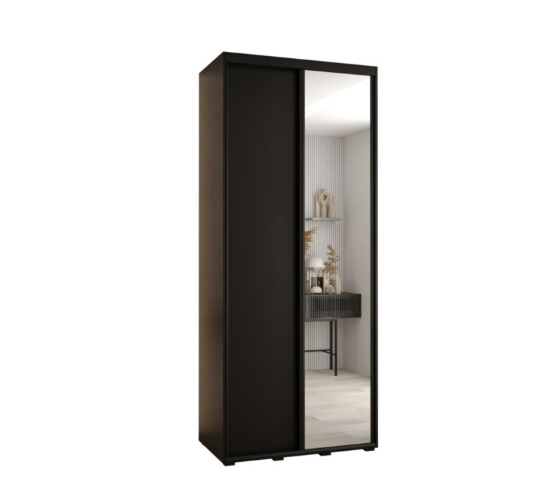 Szafa przesuwna Abiks DAVOS 3 wysoka szer.100cm gł.45cm czarny/czarny/czarny 1szt.