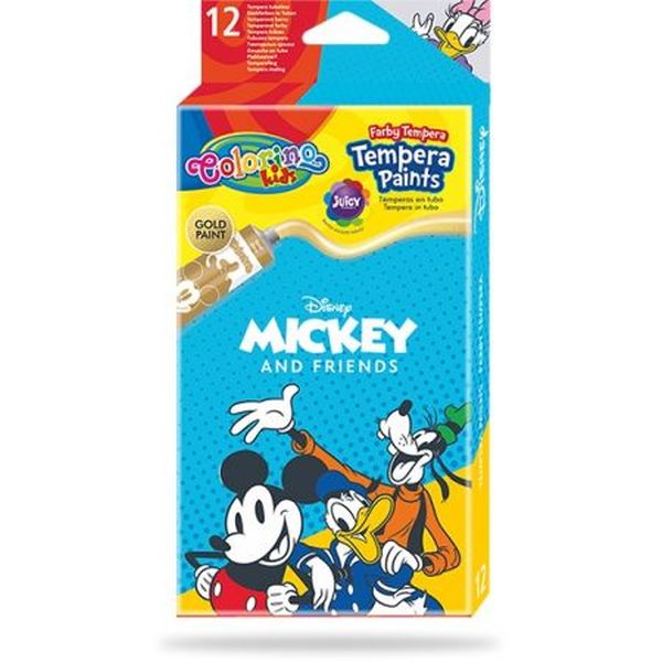 Farby tempera 12 kolorów w tubach po 12ml Colorino Disney Mickey Mouse