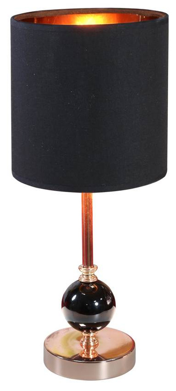 Lampa stołowa gabinetowa czarna/miedziana 40W E14 Melba