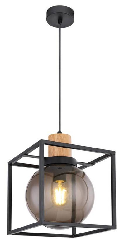 Lampa wisząca czarna metalowa dymiona Retro 2