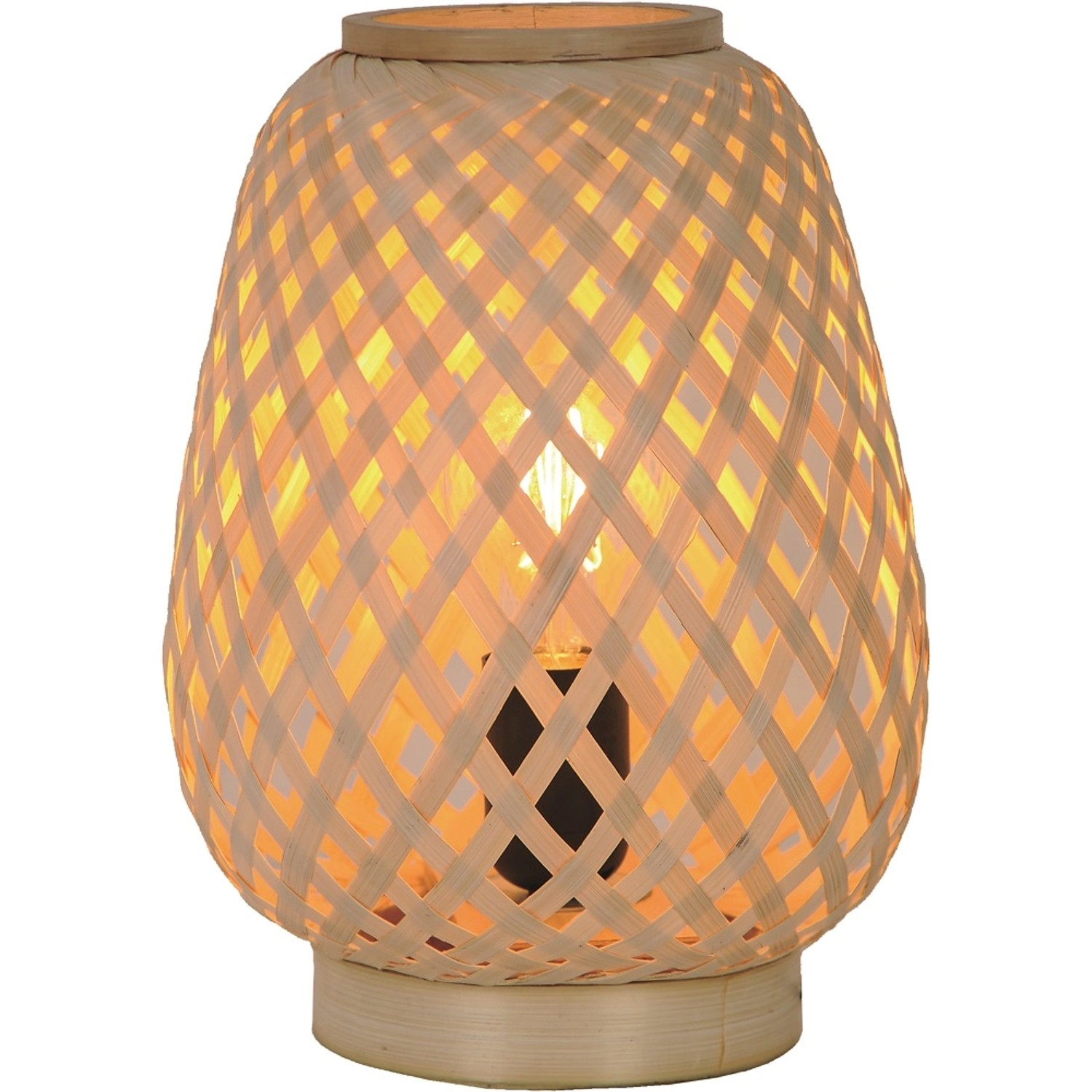 Lampa stołowa BAMBOO ażur śr. 18 cm 28W E27