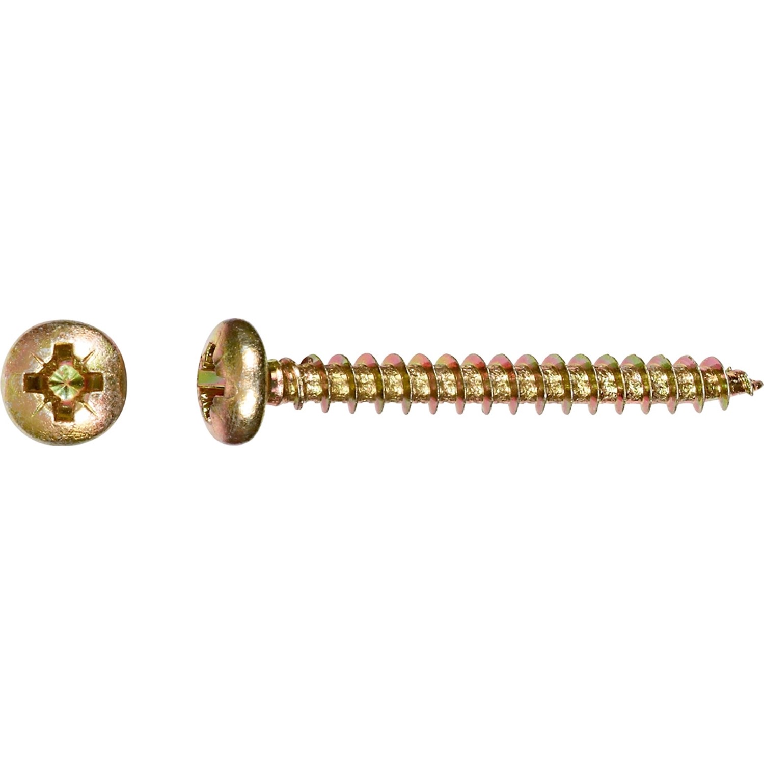 LUX Wkręt uniwersalny z łbem walec PZ 4 mm x 35 mm ocynk żółty 10 szt