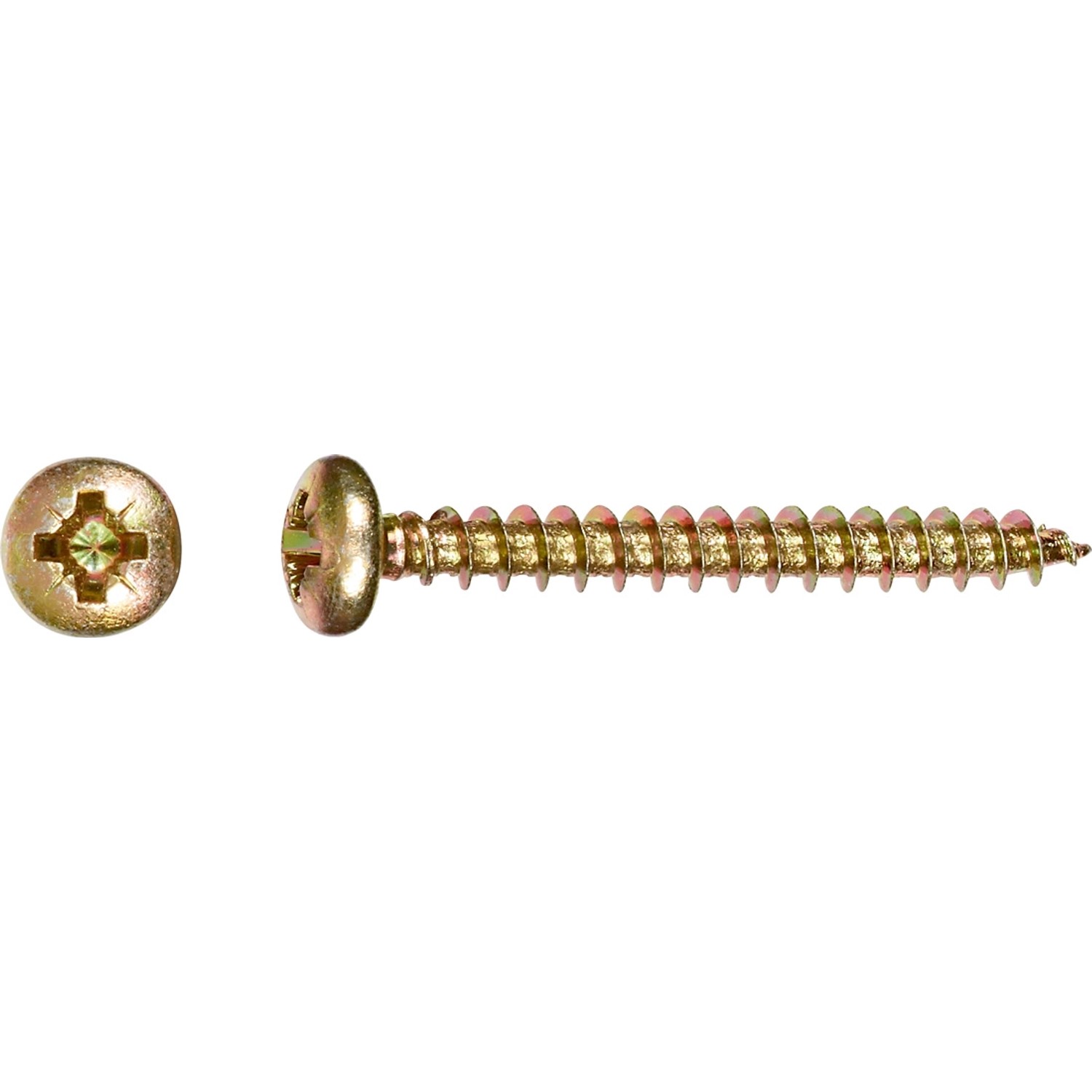 LUX Wkręt uniwersalny z łbem walec PZ 4 mm x 35 mm ocynk zółty 10 szt
