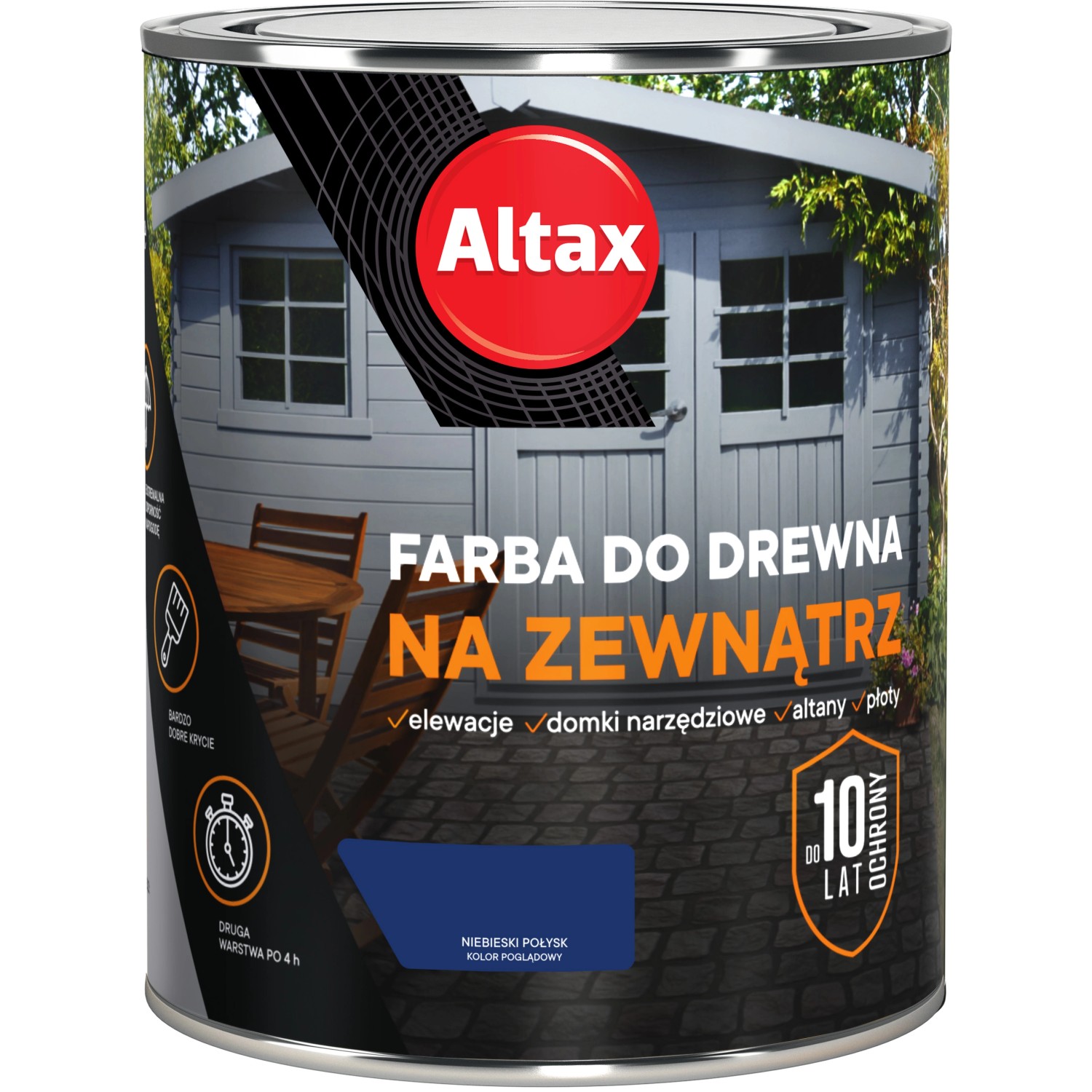 Altax Farba do drewna zewnętrzna niebieski 750 ml