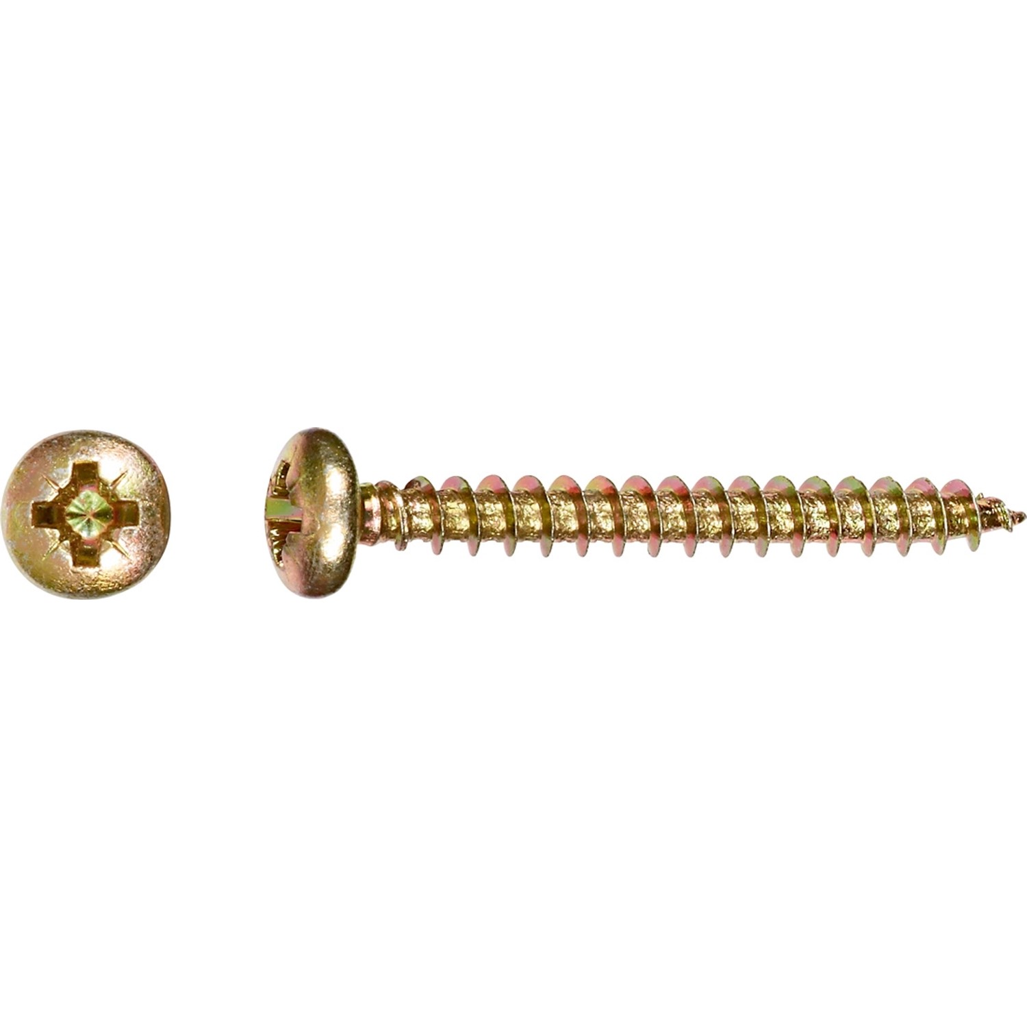 LUX Wkręt uniwersalny z łbem walec PZ 4 mm x 25 mm ocynk żółty 30 szt