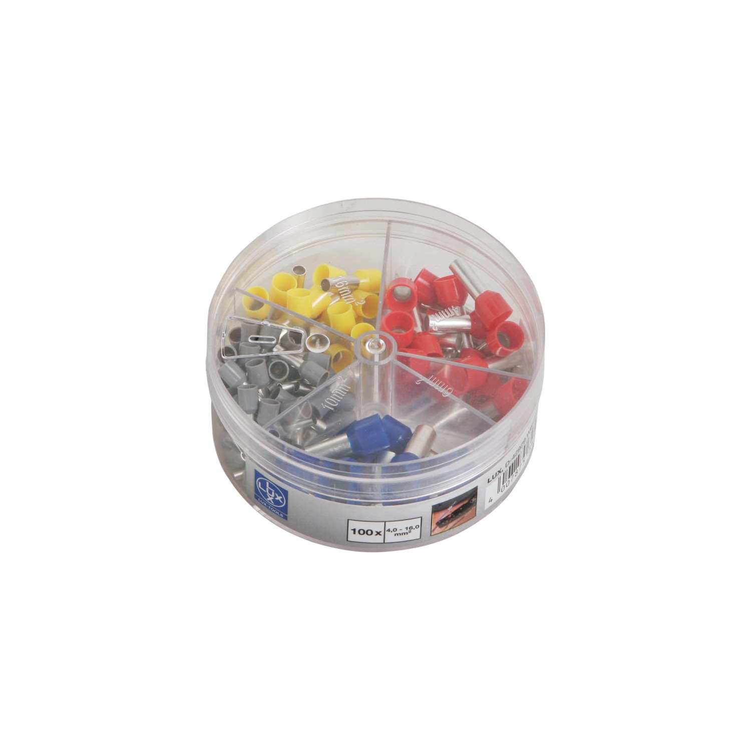 LUX Zestaw tulejek kablowych 4 mm2 - 16 mm2 100-częściowy