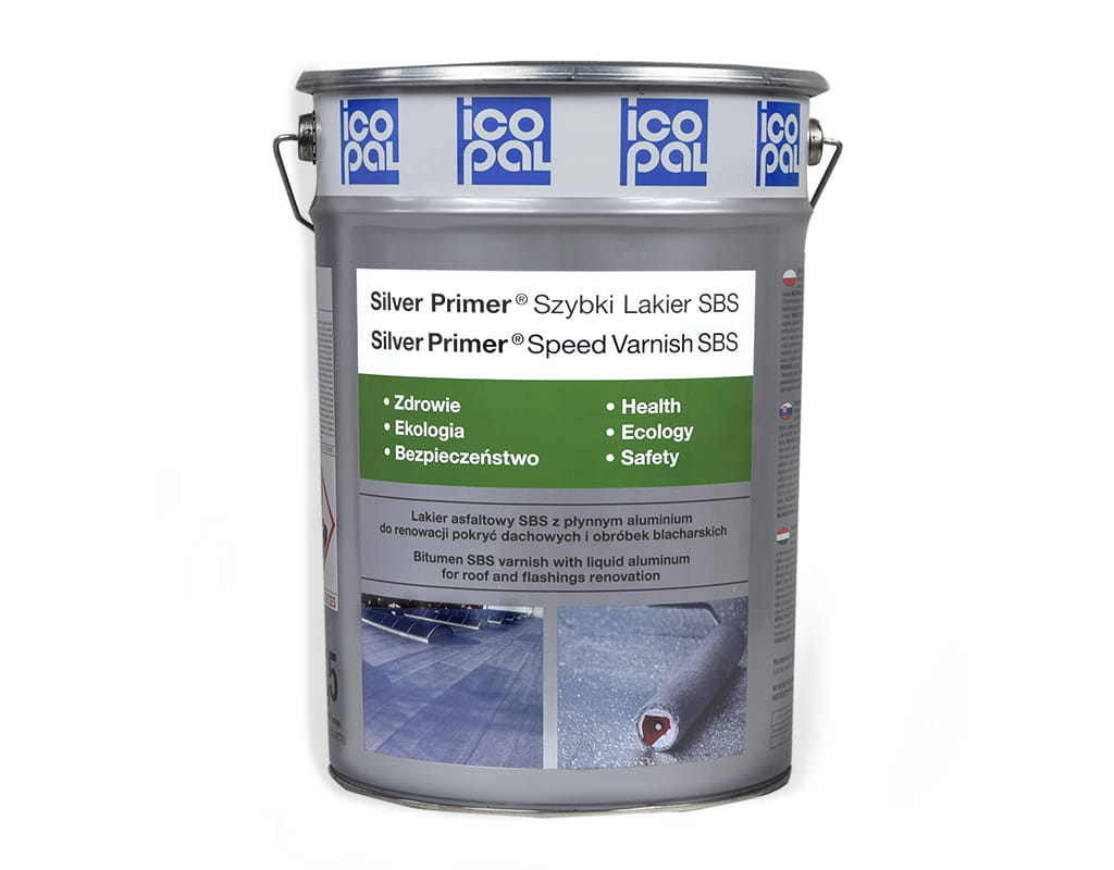 ICOPAL SILVER PRIMER SZYBKI LAKIER ASFALTOWY RENOWACJA ZABEZPIECZENIA 17,5L