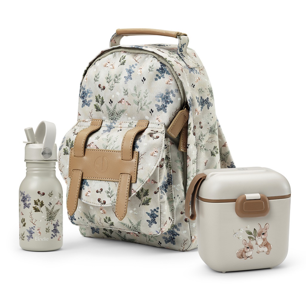 Elodie Details - Plecak BackPack MINI + Butelka na wodę - Fairytale Forest + Lunchbox - Bunny Darling - ZESTAW