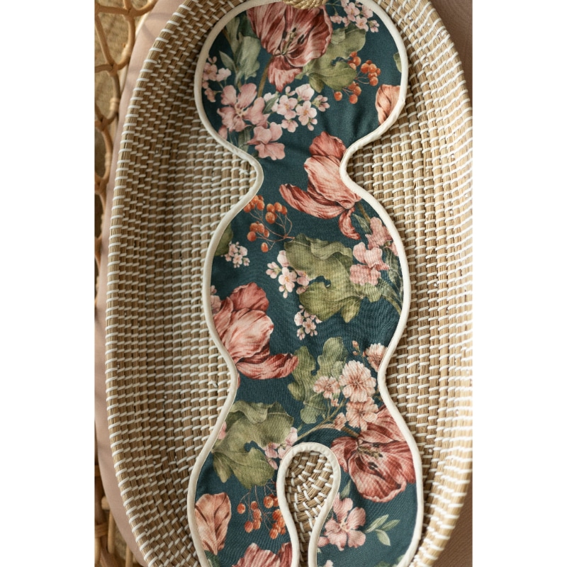 Wkładka bambusowa antypotowa do fotelika 0-13 kg, 9-18 kg Tulipany zieleń SM