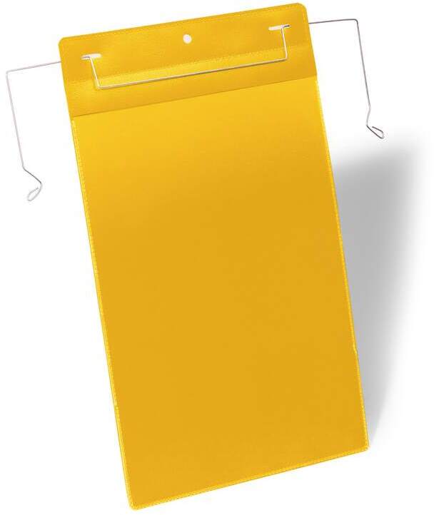 Kieszeń magazynowa Durable, z uchwytami z drutu, A4, pionowa, 50 sztuk, żółty