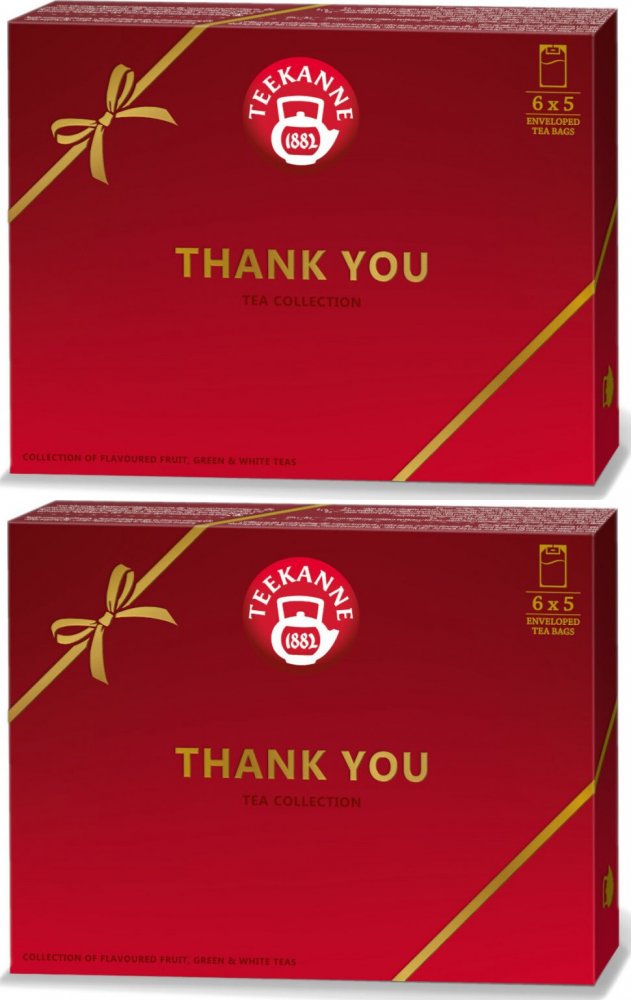 2x Zestaw herbat w kopertach Teekanne Thank You Collection, 6 smaków, 30 sztuk