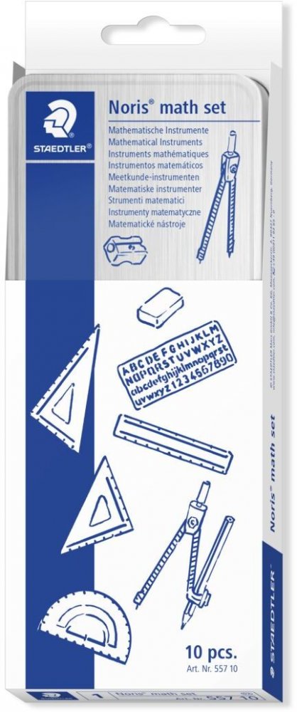 Zestaw geometryczny Staedtler S-557-10, w metalowym etui, 10 elementów