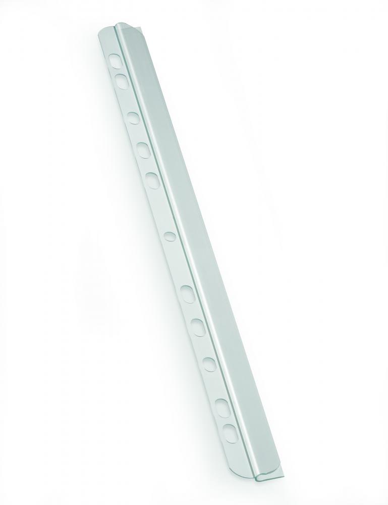 Listwa wsuwana Durable z perforacją do segregatora, 3mm, do 30 kartek, 50 sztuk, przezroczysty