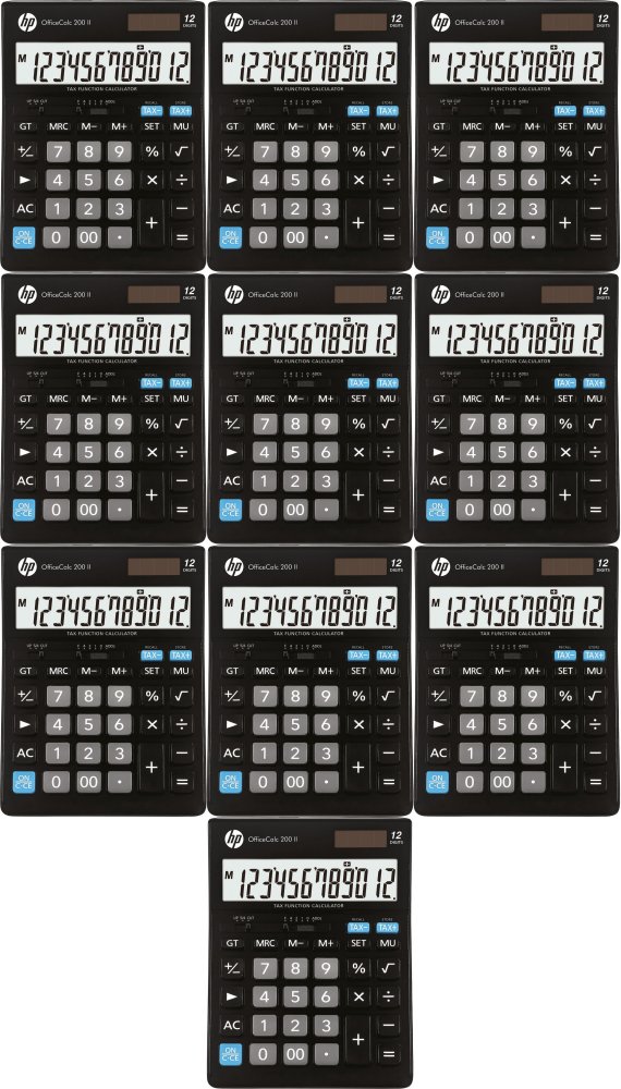 10x Kalkulator biurowy HP-OC 200 II/INT BX, 12-cyfr, czarny
