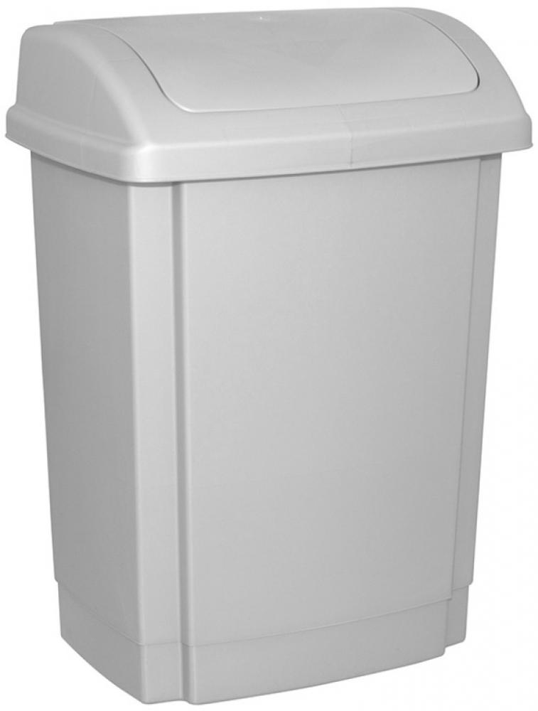 Kosz na śmieci Office Products, z pokrywą, 15l, szary