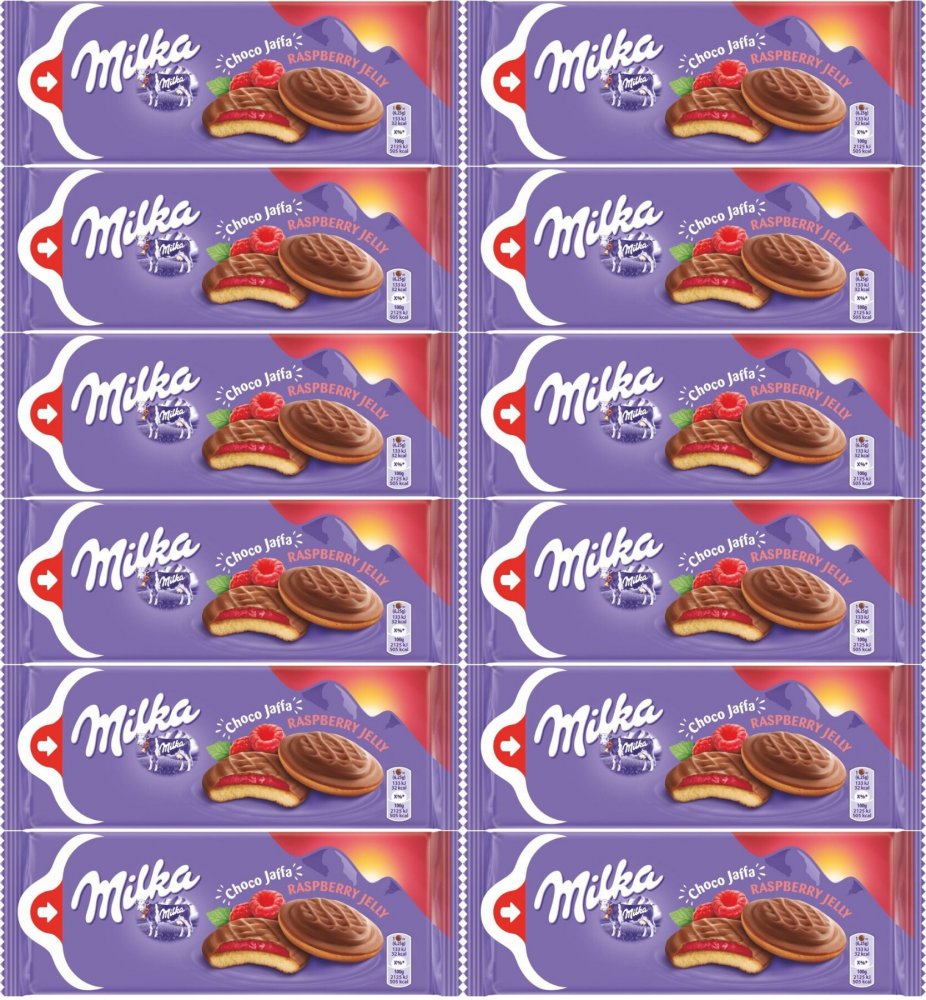 12x Biszkopty Milka Choco Jaffa, malinowy, 147g