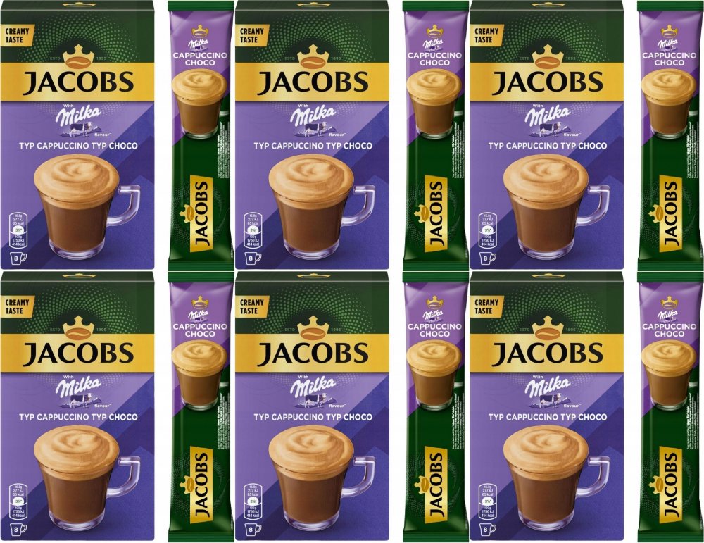 6x Kawa rozpuszczalna Jacobs Mlka Cappuccino Schokolade, 8 torebek x 15,8g