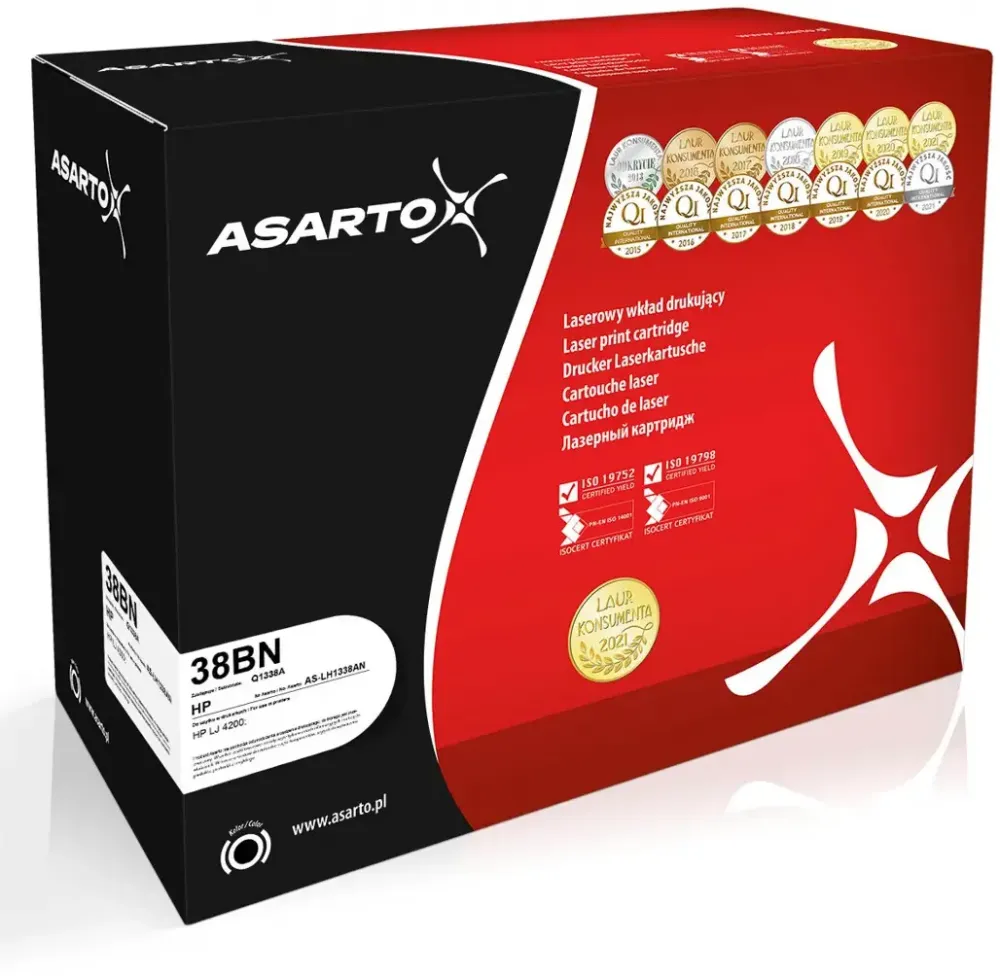 Toner Asarto AS-LH1338AN (HP 38BN, Q1338A), 12000 stron, black (czarny)