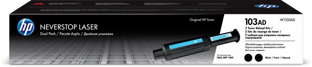 Zestaw tonerów HP Neverstop 103AD (W1103AD), 2x2400, black (czarny)