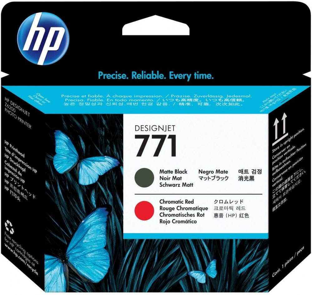 Głowica drukująca HP 771 (CE017A), matte black (czarny matowy)/chromatic red (czerwony chromatyczny)