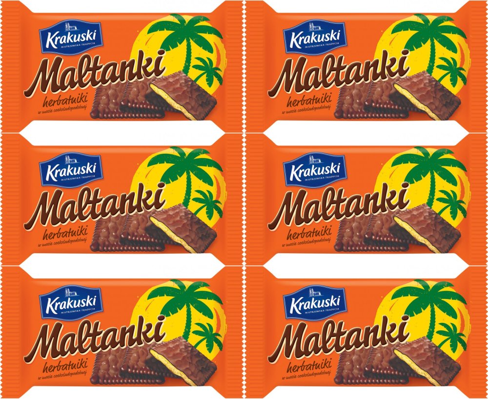 6x Herbatniki Krakuski Maltanki, czekoladowy, 80g